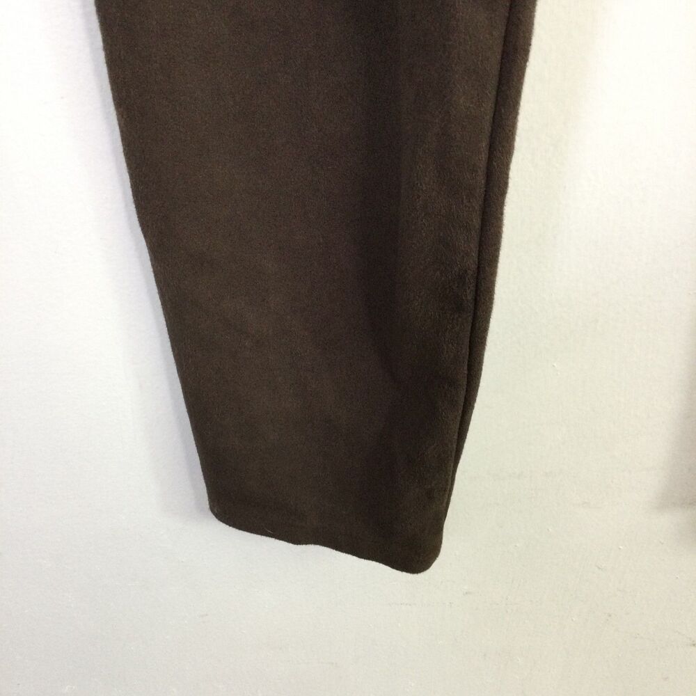 Lysse Womens Faux Suede High Waist Velvet Leggings Pull-On Dark Brown Size M - Picture 2 of 15